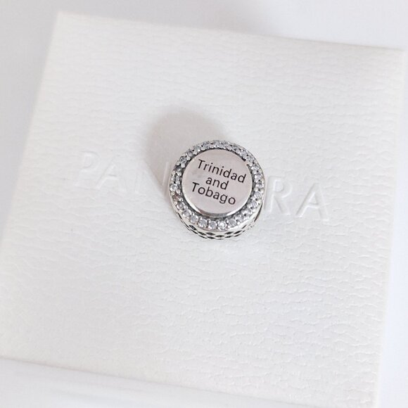 Pandora Trinidad and Tobago Flag Bead Charm Bracelet Pendant S925 Silver - Picture 4 of 7